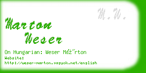 marton weser business card
